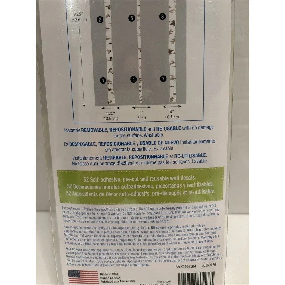 RoomMates RMK2662GM Birch Trees XL Giant Wall Decals 52pc Sealed Discontinued